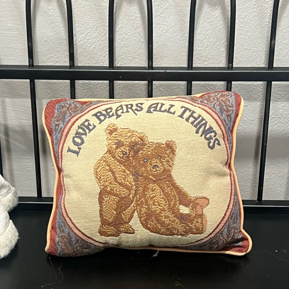 Vintage Love Bears All Things Decorative Pillow